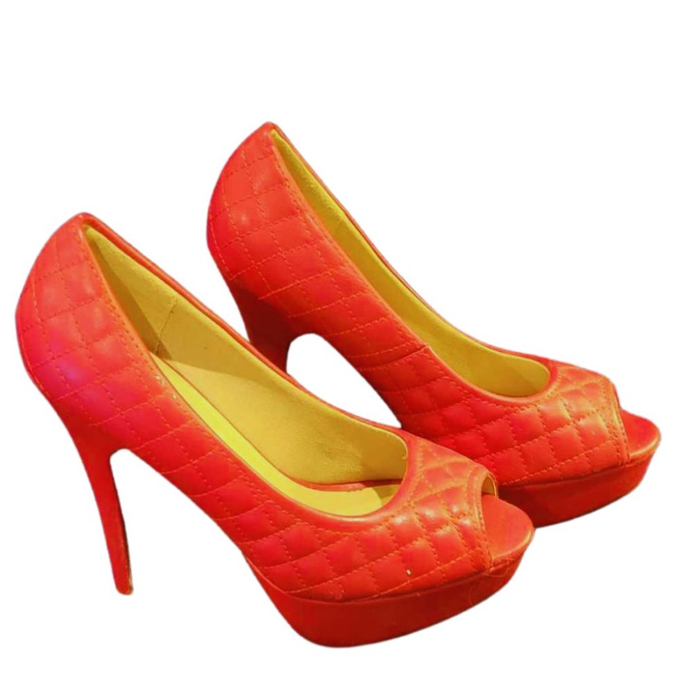 Delicacy Red Open Toe Platform Heels